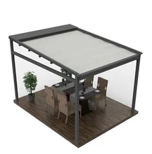 Aluminum electric PVC Waterproof Garden gazeb,outdoor electric Pergola Roof Canopy