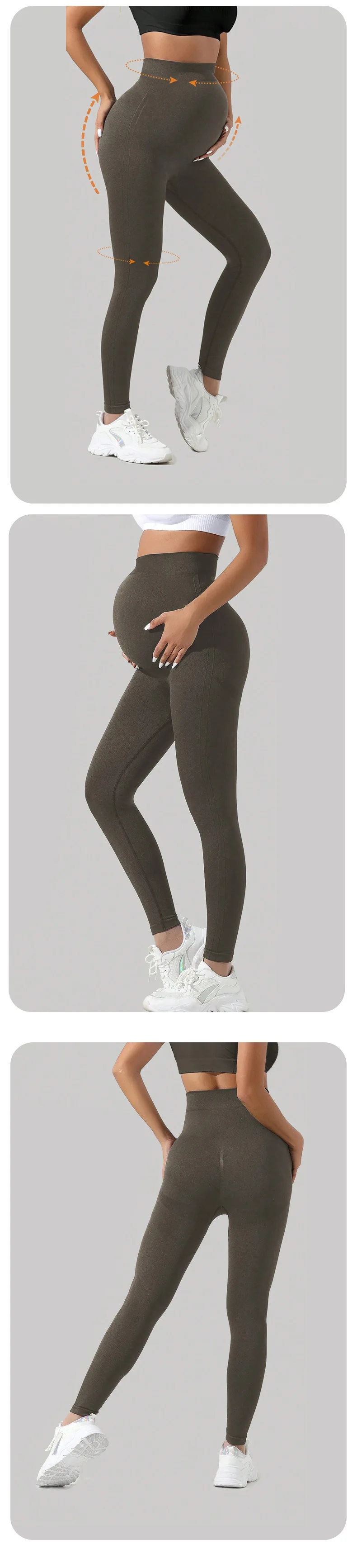 product 2024 training pregnant yoga wear fitness yoga pants seamless high waist women scrunch workout maternity seamless yoga leggings-56