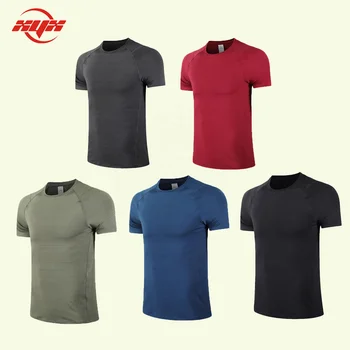 Heat-transfer Printing Men's compression t-shirt man t-shirts solid color blank tshirt custom short sleeve men's shirts