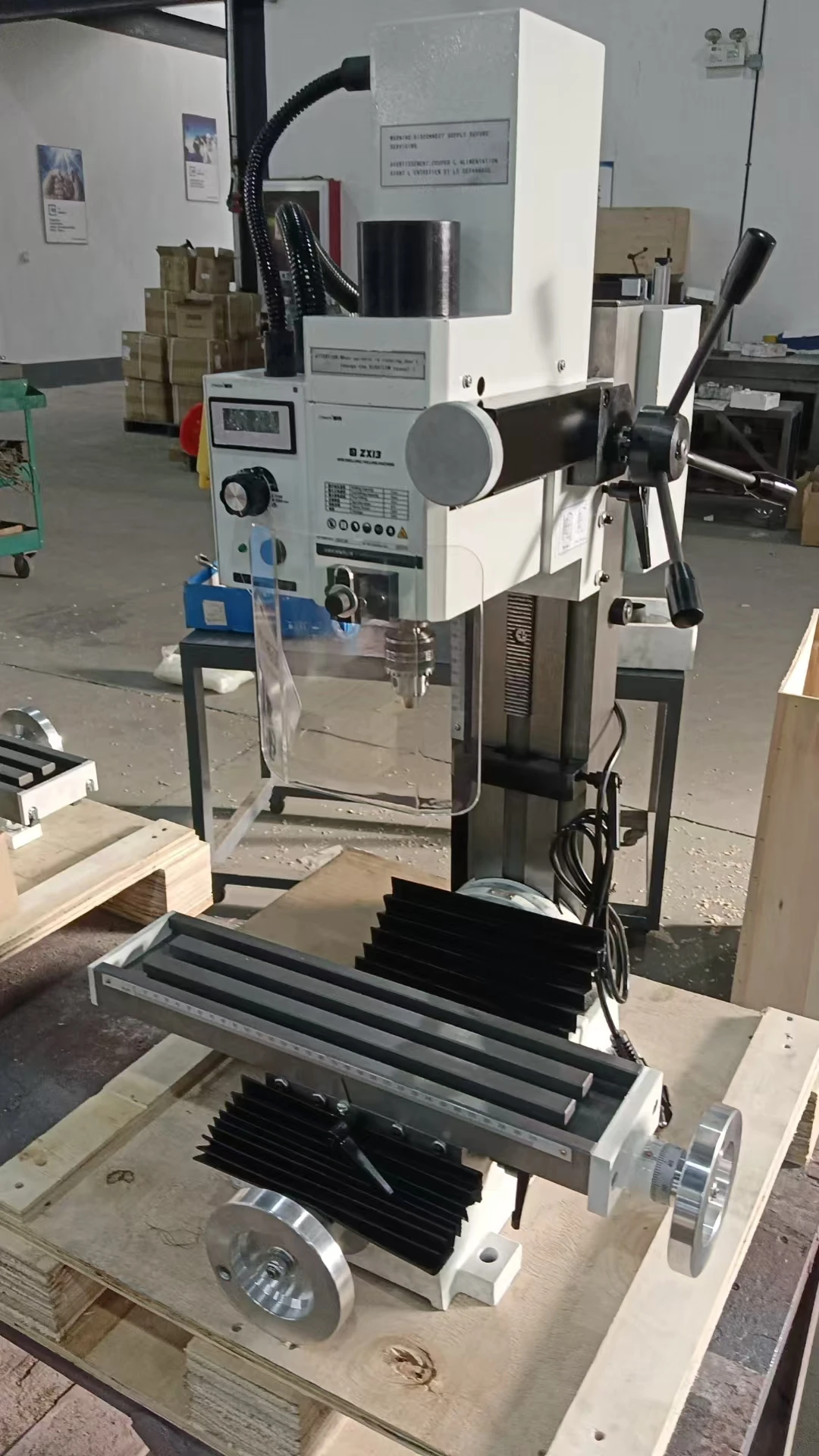 ZX13 Mini Lathe Drill Milling Machine Horizontal 220mm X Travel