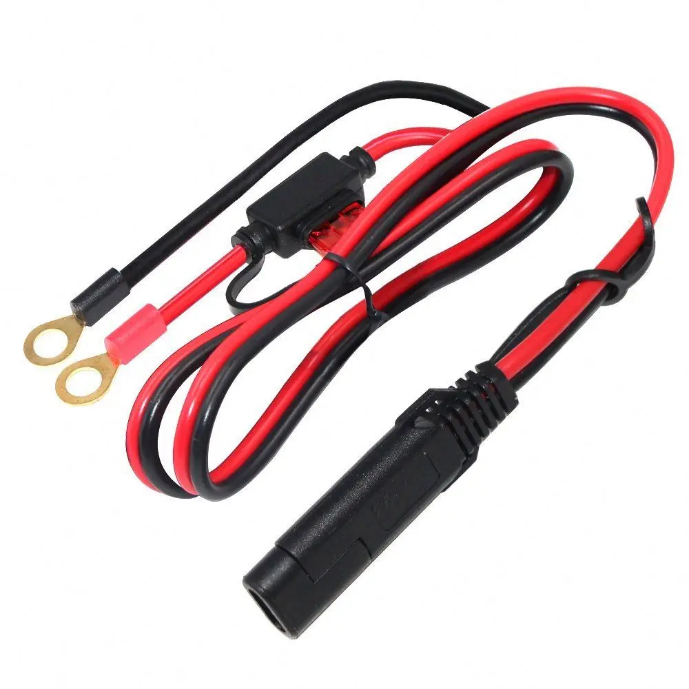 Low Voltage SAE 12V Ring Terminal 10Mm 10A Fuse Dc Cable Car Battery Connector Wire With Waterproof Harness Lead Socket