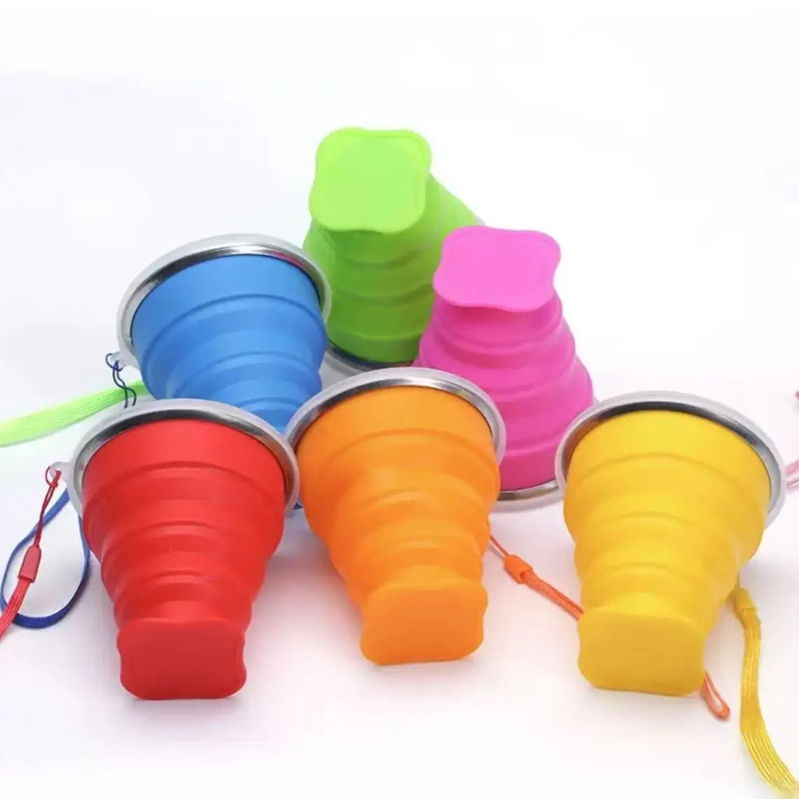 Portable Collapsible Silicone Travel Water Bottle Custom Reusable Foldable Drinking Cup Camping Office Tea Tea Cups Saucers