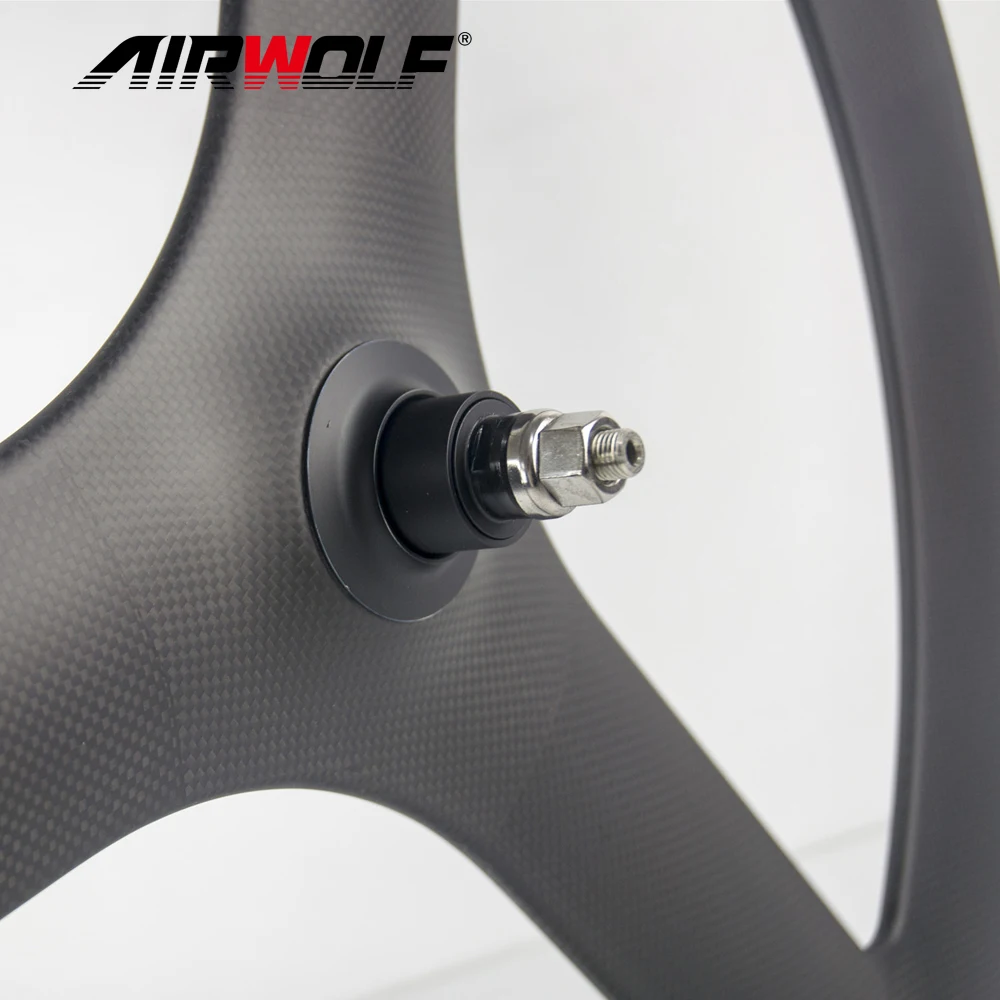 マサ　700c 3スポークカーボンホイール70mm 新しいデザイン700C 3K光沢/マット50mm深さカーボン三スポークホイール