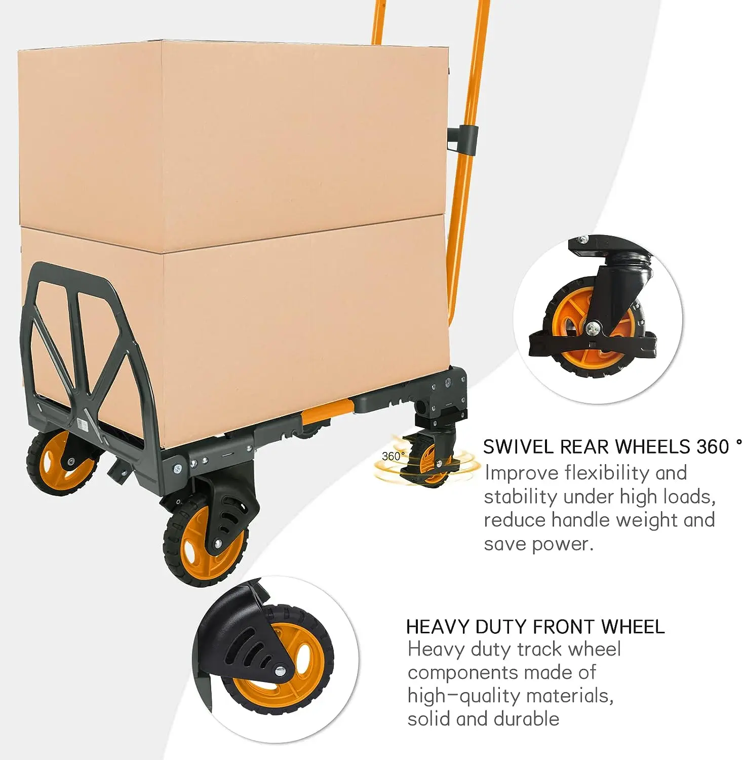 Folding Hand Truck and Dolly Capacity Portable Aluminum Luggage Cart Telescoping Handle Portable Dolly Cart