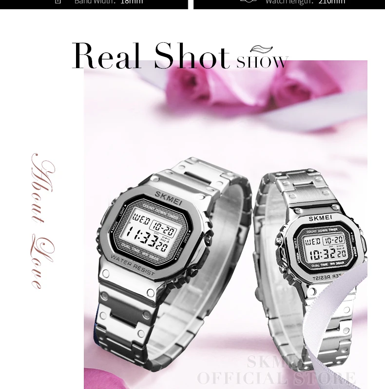 SKMEI  1456 1433 Fashion Digital Watch Men Women Couple Wristwatches 2Time Chrono Watches Waterproof horloges vrouwen mannen