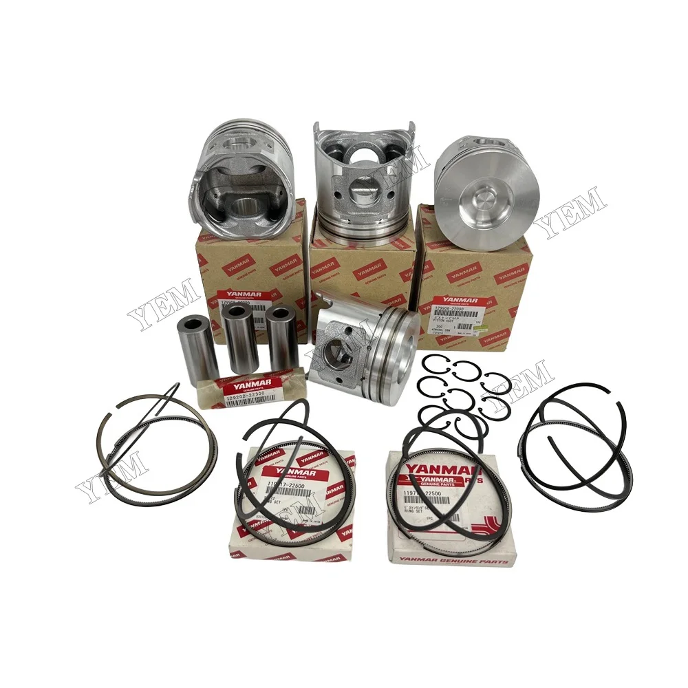 Mahlae Piston Diesel Engine Repair Parts Piston Kit 3TNV82 3TNV84 3TNV88 4D84-1 Engine Rebuild Kit for Yanmar