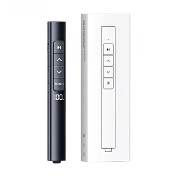 Multi-Function Type-C Charging Laser Pointer Laser PPT Remote Control Flip Pen with Countdown Power Display for Teachers