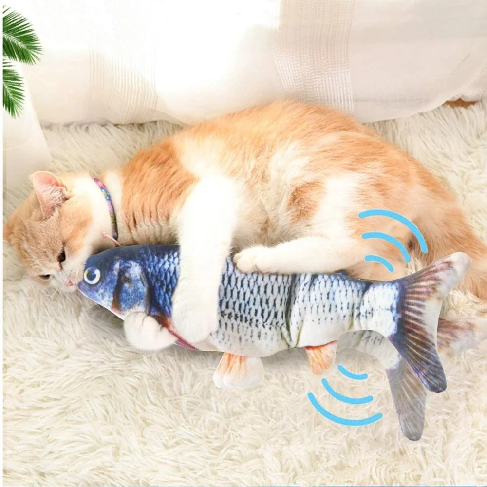 2020 Newest Indoor Interactive Dancing Fish for Kitty Catnip Toys Perfect for Biting Chewing Electric Fish Cat Toy