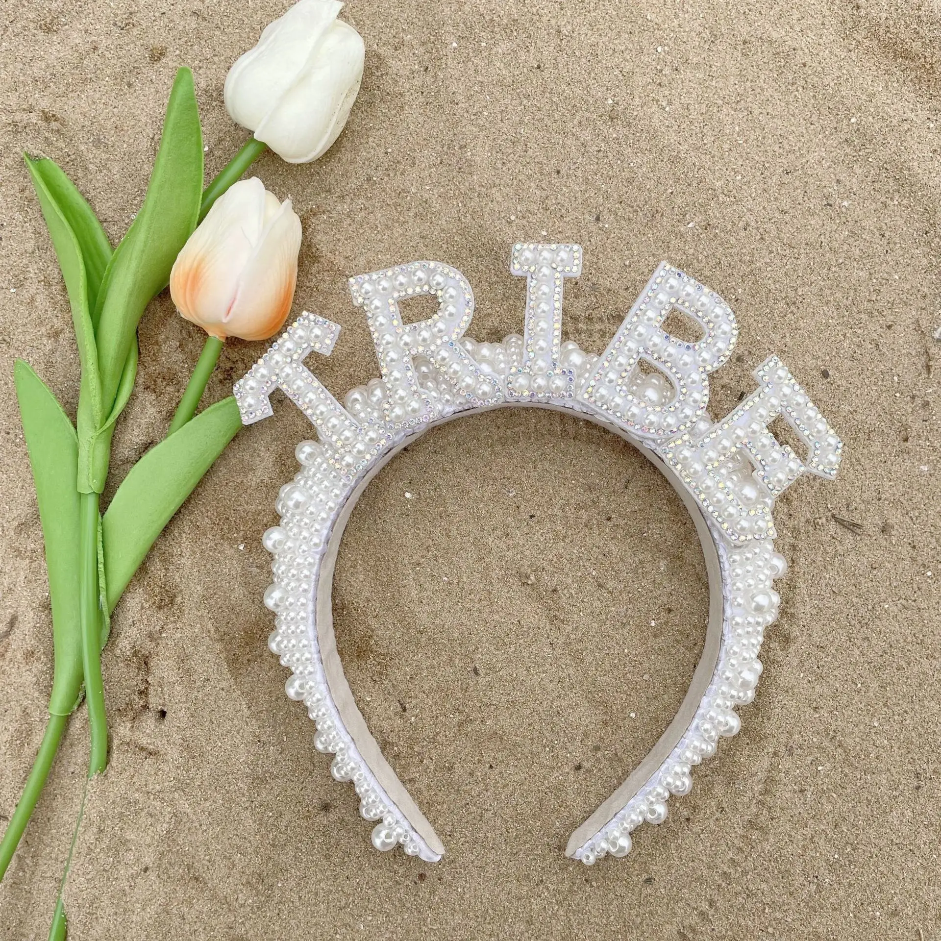 Оголовье невесты с жемчугом на заказ повязка голову для девичника головной