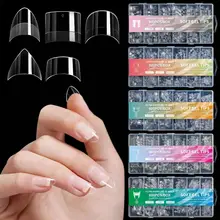 Hot Selling 600pcs  Nail Art Enhancements Semi Matte No Marks and No Polishing Nail Art Tips For Nails