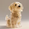 White Sitting golden retriever