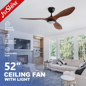 1stshine Ceiling Fan Wood Grain Plastic Blades Durable Smart Ceiling Fans with App Control