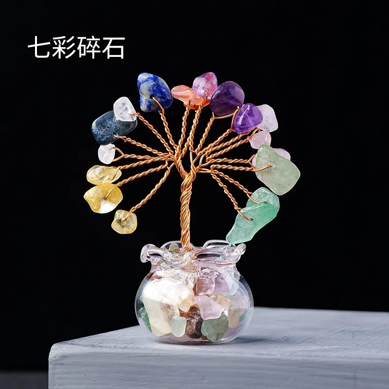 Mini Natural Tree of Life Chakra Copper Wire Money Crystal Tree for ...