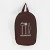 Bolsa para guardar utensilios de cocina color café