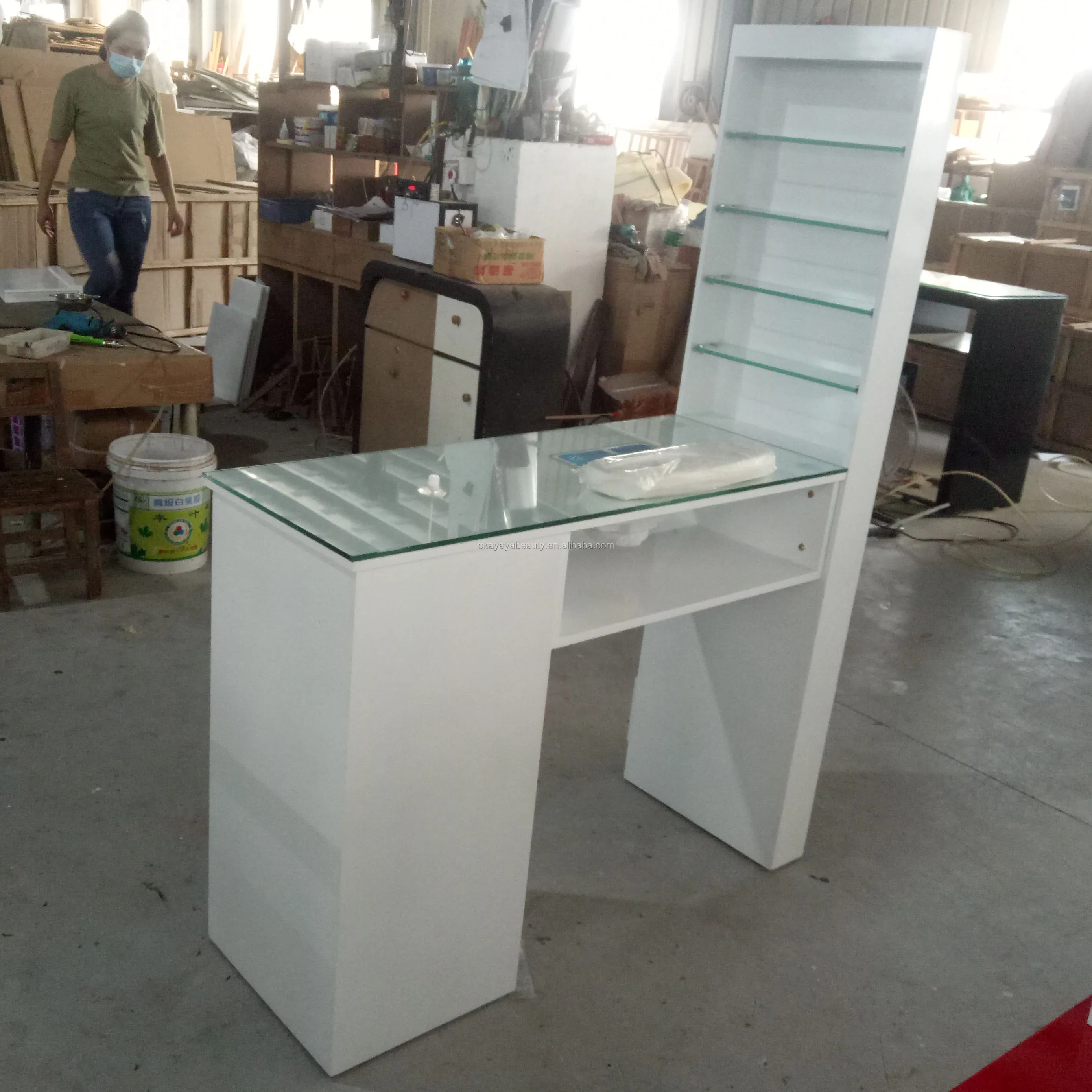 Nail Salon Furniture Beauty Manicure Tables Led Nail Table Nail Technician Desk With Dust