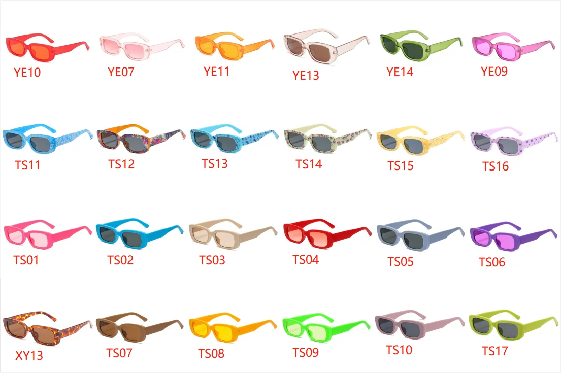 2101/9074/13038 Top Fashion Vintage Women Small Square Sunglasses Hot Selling Plastic Frame