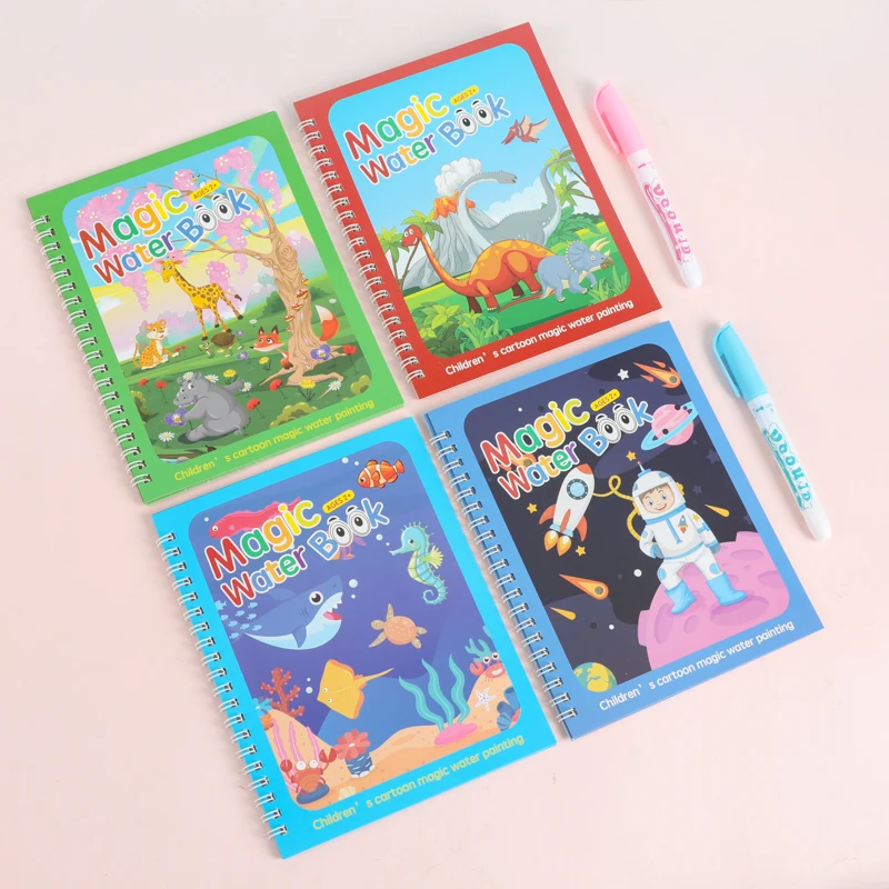 Colorful Cartoon Writing Magic Water Book Drawing Book Doodle Book with Magic Pen