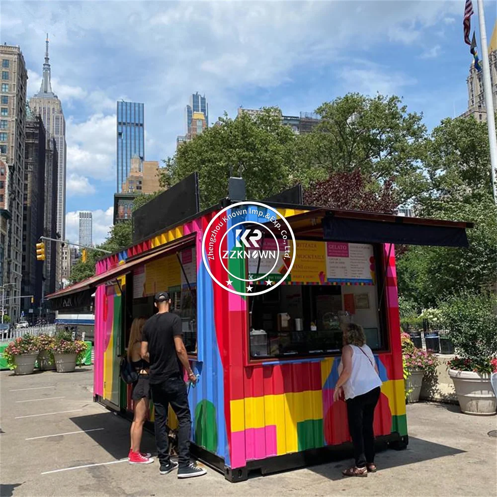 Container Restaurant and bar Steel 20ft 40ft Cafe Coffee Shipping Container Bubble Tea Kiosk Coffee Kiosk Food Kiosk Mall