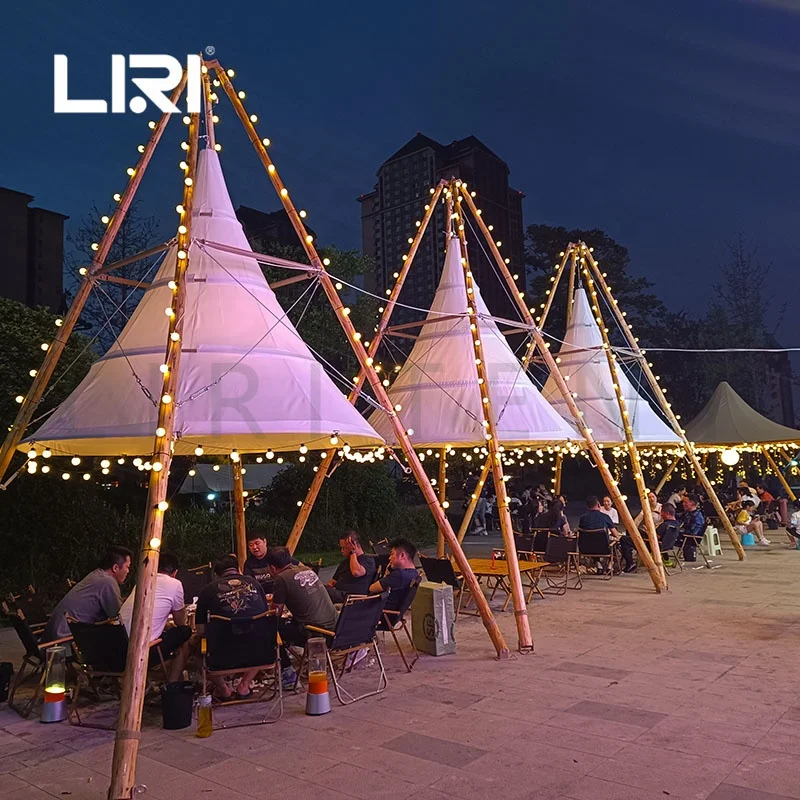 Neues Design Outdoor Camping Pagode Tipi Event Party Pyramide Bambus  Laternen-Zelt