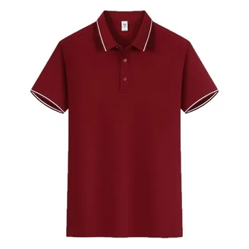Custom Logo Piqué Cotton Short-Sleeved for Polo Shirt Classy Cultural Advertising Embroidered Work Clothes Solid Short Lapel Kni