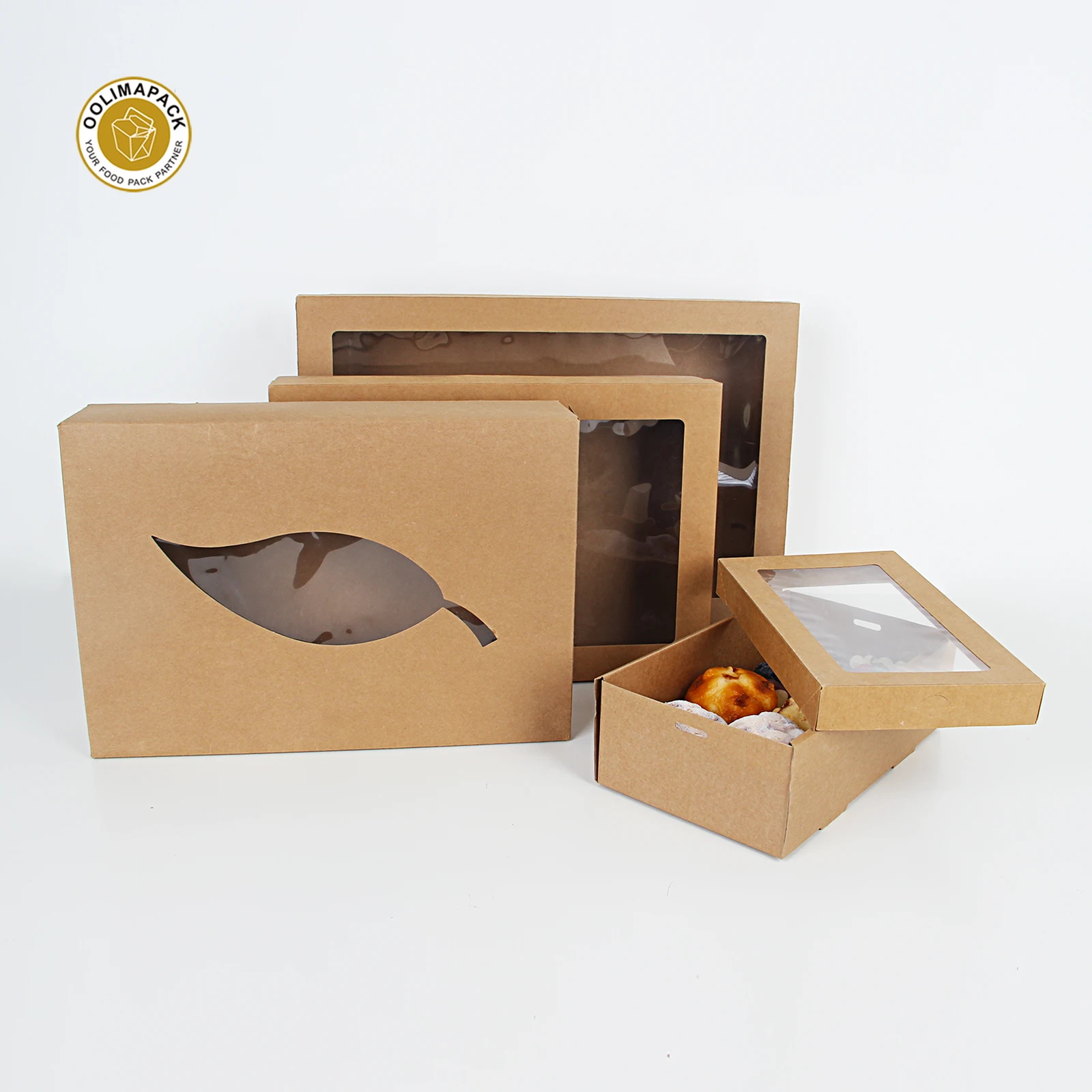 OOLIMA Eco Friendly Grazing Box Wholesale Eco Friendly Party Kraft Paper Grazing Boxes Platter Catering Box With Clear Lid