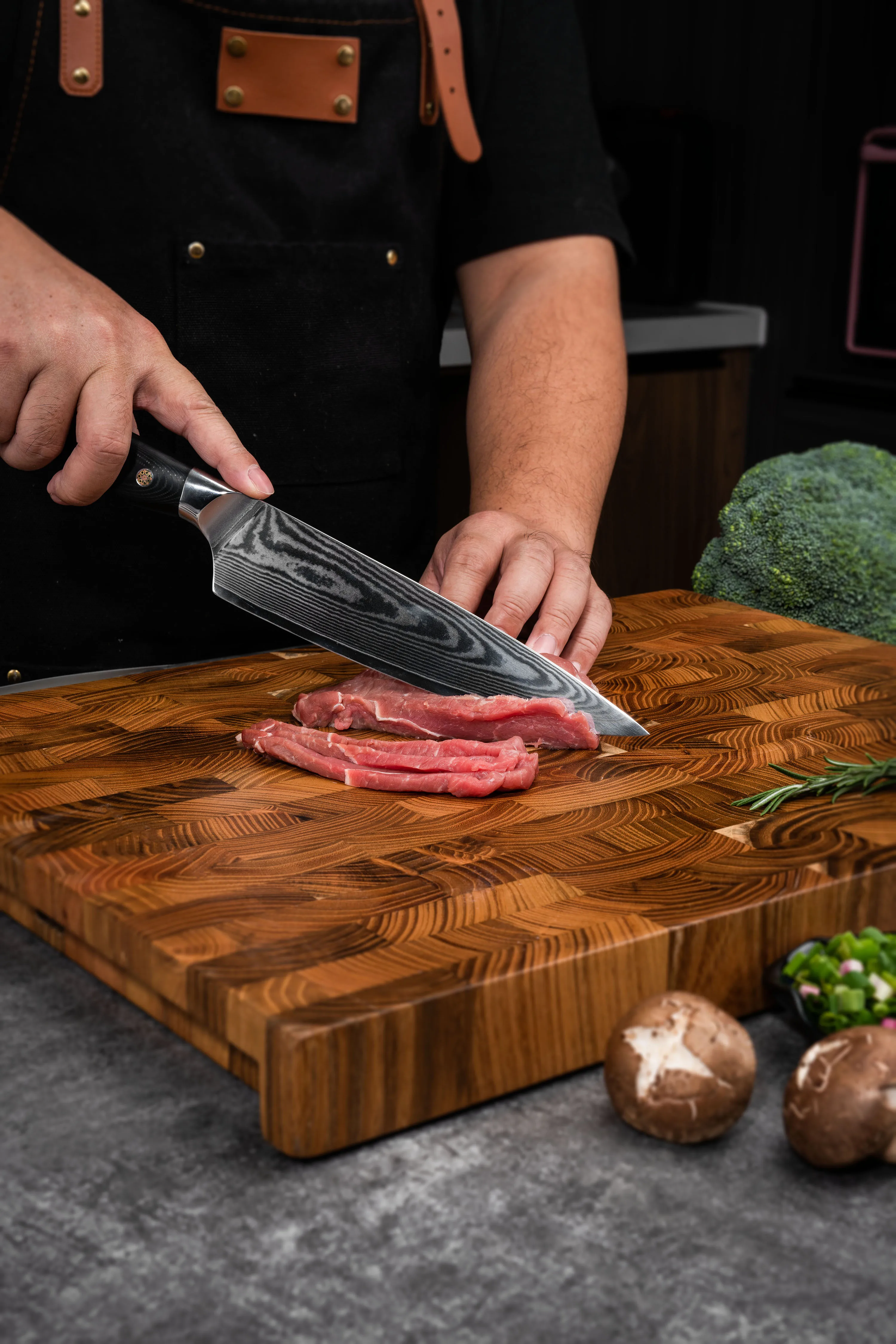 JJ 67-Layer VG10 Damascus Stainless Steel Japanese Chef Knife Set 8-Inch Kitchen Knives for Cutting Meat Metal Material