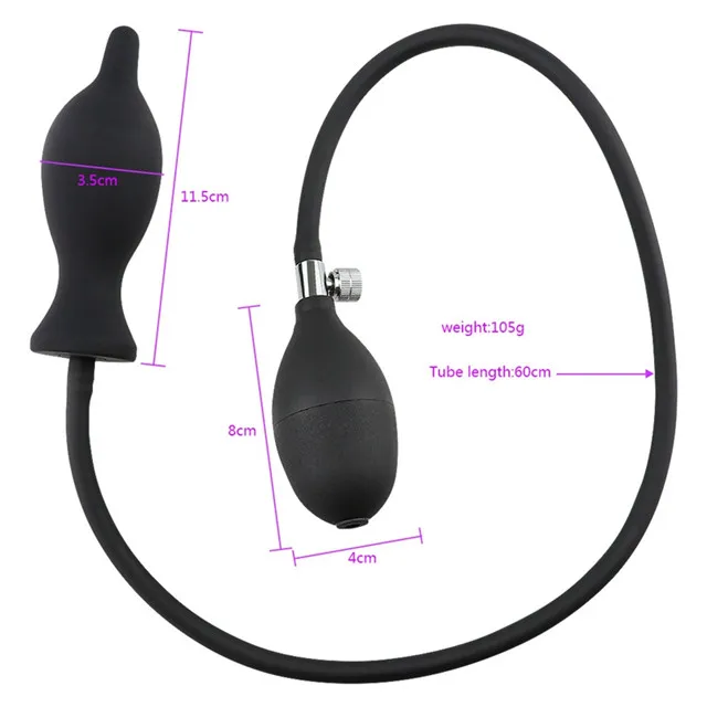 Explosive Inflatable Butt Plug Kits Body Safe Silicone Anal Balloon Pump With Quick Release Valve Expandable Anal Plug Sex Toys