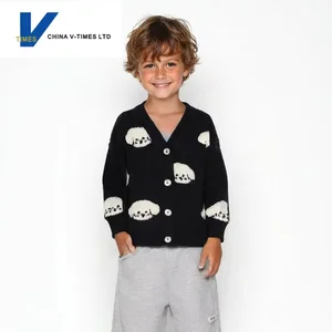 China V-Times 2026 Autumn New Baby Boys Sweater Foreign Style Cardigan Knitwear Children's Clothing for Winter