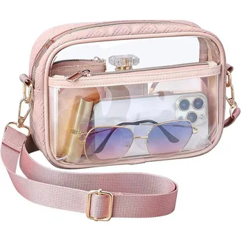 Outdoor clear PVC promotion hot sale transparent Belt Waist Bag Sport Fanny Packs with adjustable straps for daily use