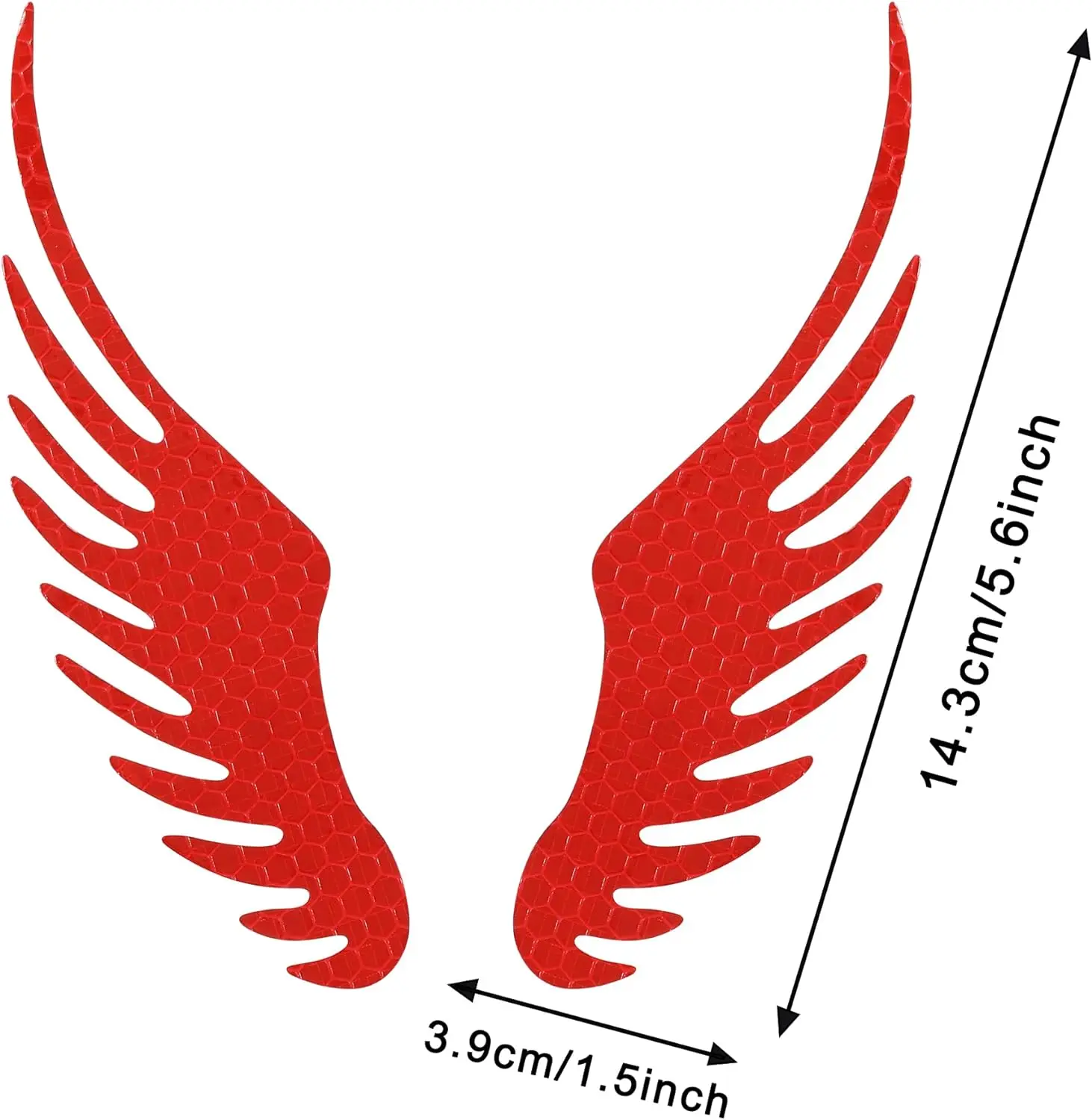 Reflective Angel Wings Stickers for Car Safety Warning High-Intensity Night Visibility Anti-Collision Reflective Decals
