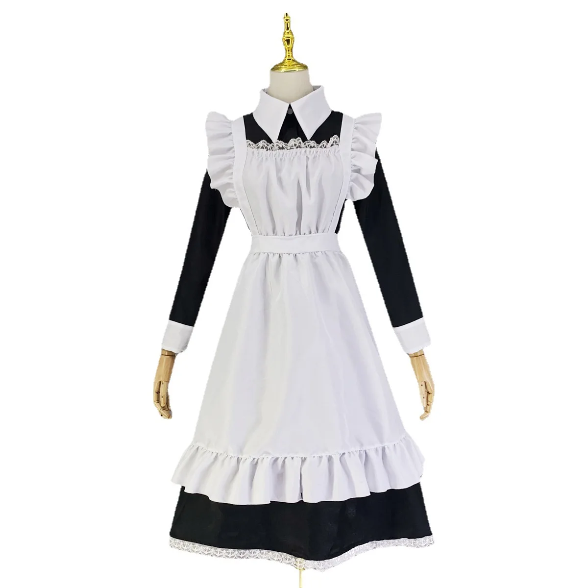 Traditional Uniform Long Skirt Maid Costume Set - Elegant Cosplay Outfit  for Adults, Ideal for Events & Themed Parties