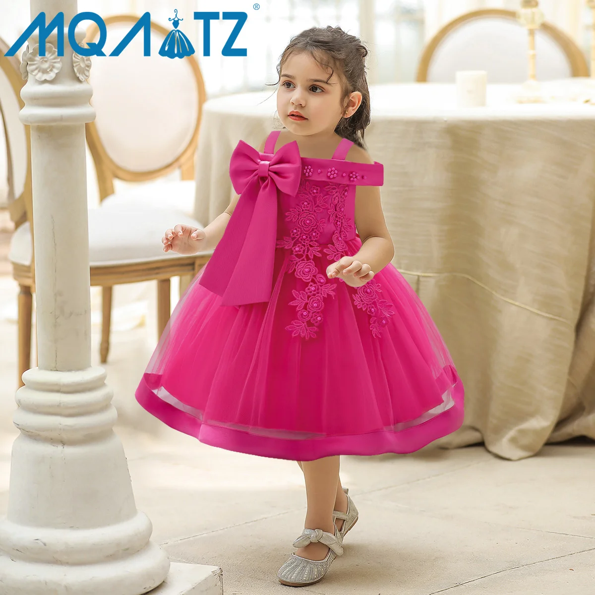 Pink 3t Baby Girl Clothes Flower Girl Latest Fashion Dress For