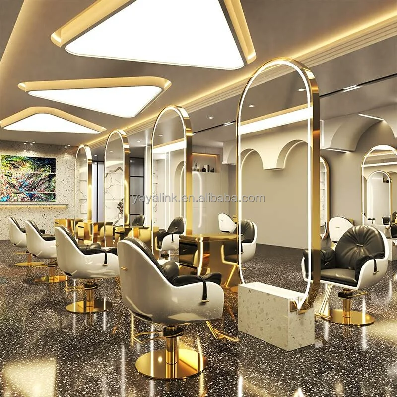 高級LEDミラーヘアサロンスタイリングステーションビューティーサロン