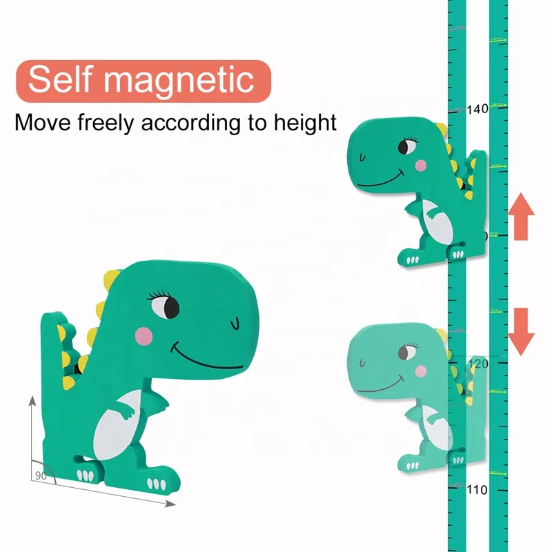 Настенные декоративные 3D наклейки с животными, магнитная линейка для измерения высоты, Экологичная самоклеящаяся Таблица роста ребенка