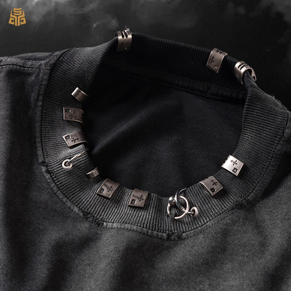 Camiseta de algodón lavada al ácido para hombre personalizada de 300 gsm, oversize, de felpa, casual, vintage, desgastada, lisa