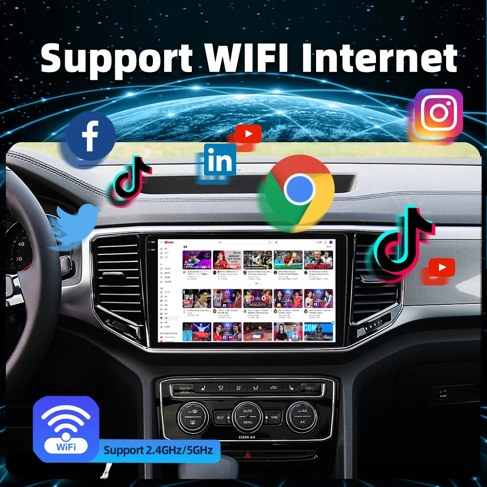 9 Inch Android Car Radio 2 Din, 2+64GB, IPS Touchscreen, CarPlay