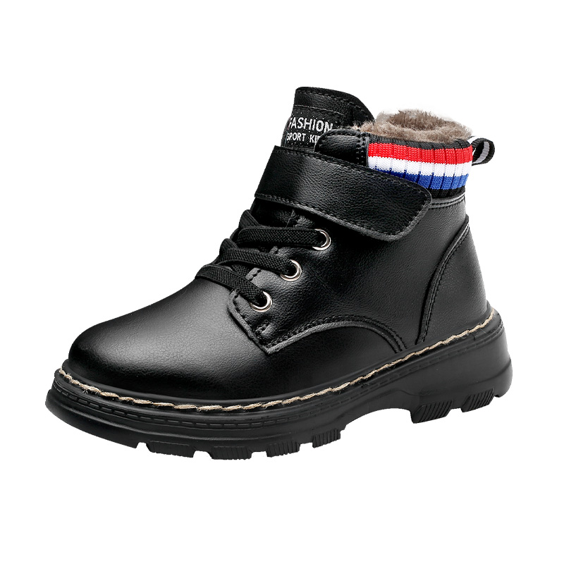 Новинка 2021, модная детская Водонепроницаемая зимняя обувь из искусственной кожи для девочек