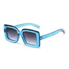 Transparent blue frame-double gray lens