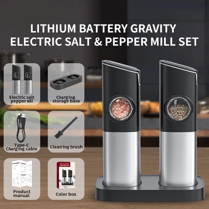  Electric Salt and Pepper Grinder Set - Battery