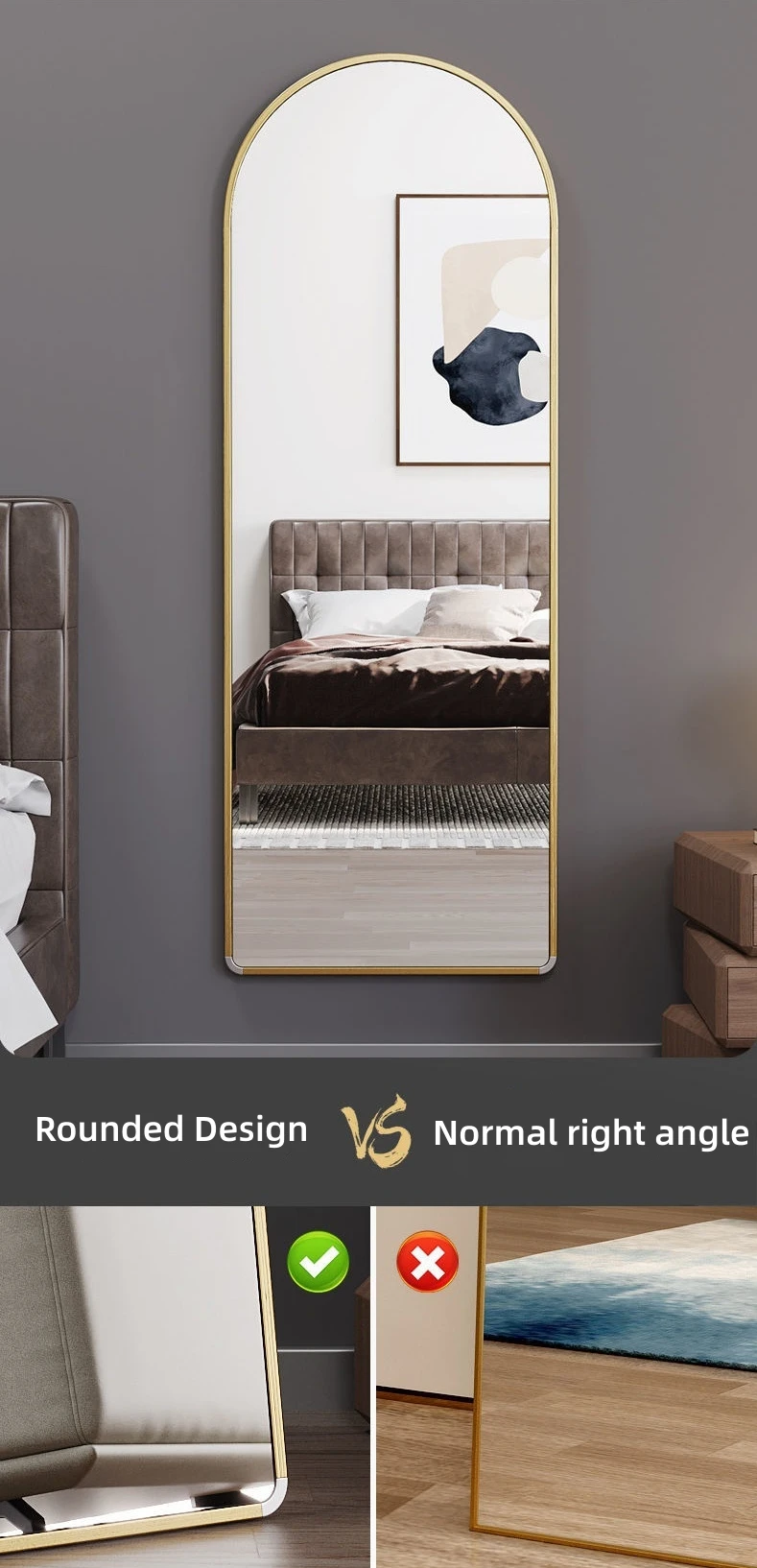 product big long wall mount mirror large full body arch floor stand dressing mirrors for clothing store long mirror with stand-6