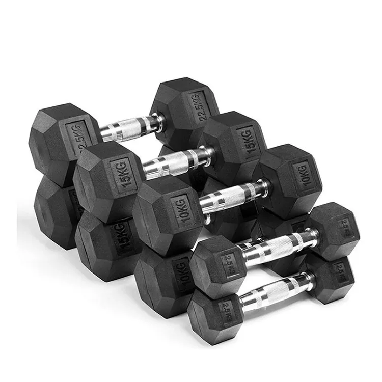 Rubber Hex Dumbbell Set
