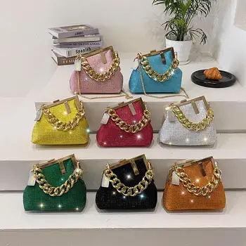 2024 New 2023 Luxury Bling Shiny rhinestone Clutch Evening handbags  Ladies Crossbody bags