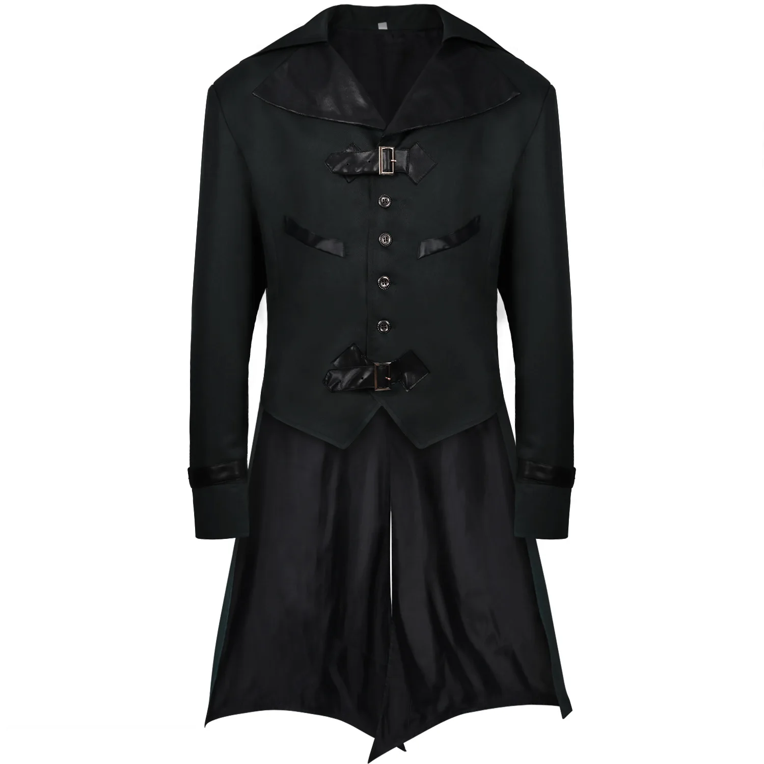 Cappotto gotico da donna con pizzo, giacca da donna steampunk, costume medievale da donna punk vittoriano, orlo irregolare, doppio petto rinascimentale, Halloween, carnevale, cosplay, uniforme