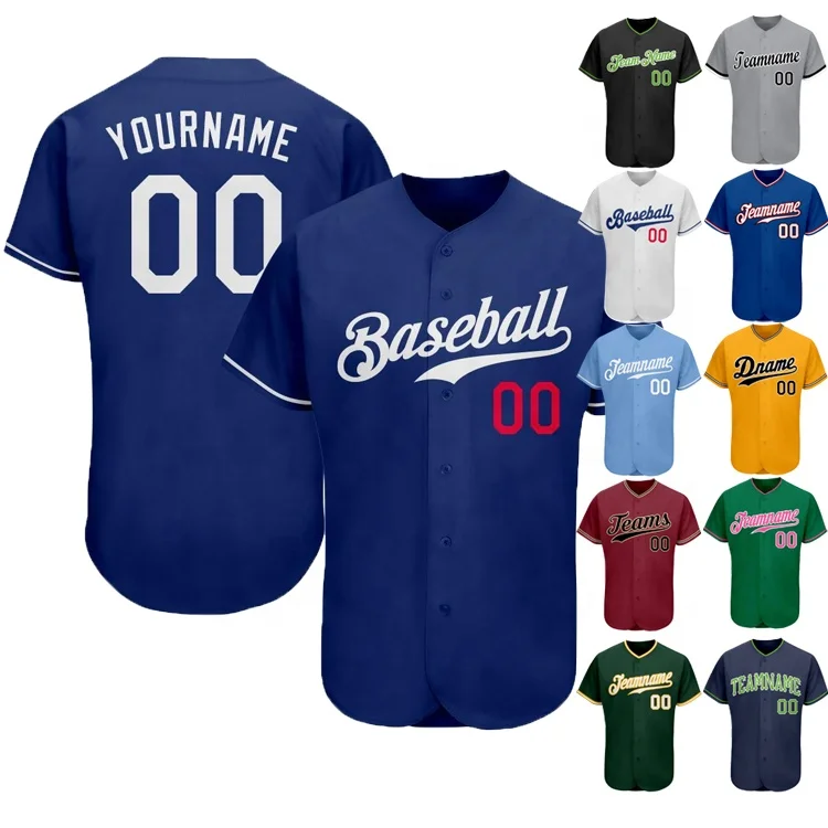 Bulk Blue Blank Baseball Jerseys 