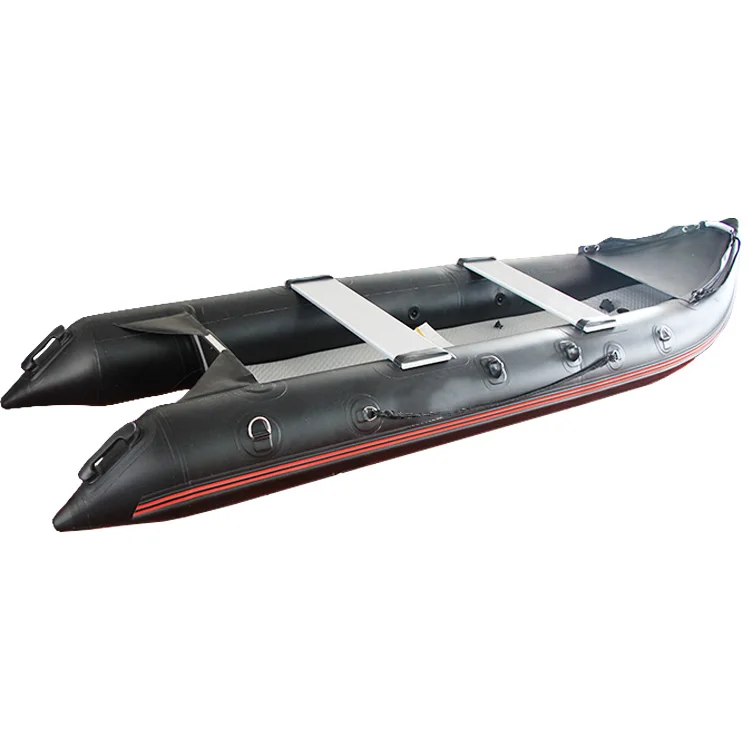 4.3m black fishing boat kaboat 430 3 tao inflatable boat para sa lake river sea kayak