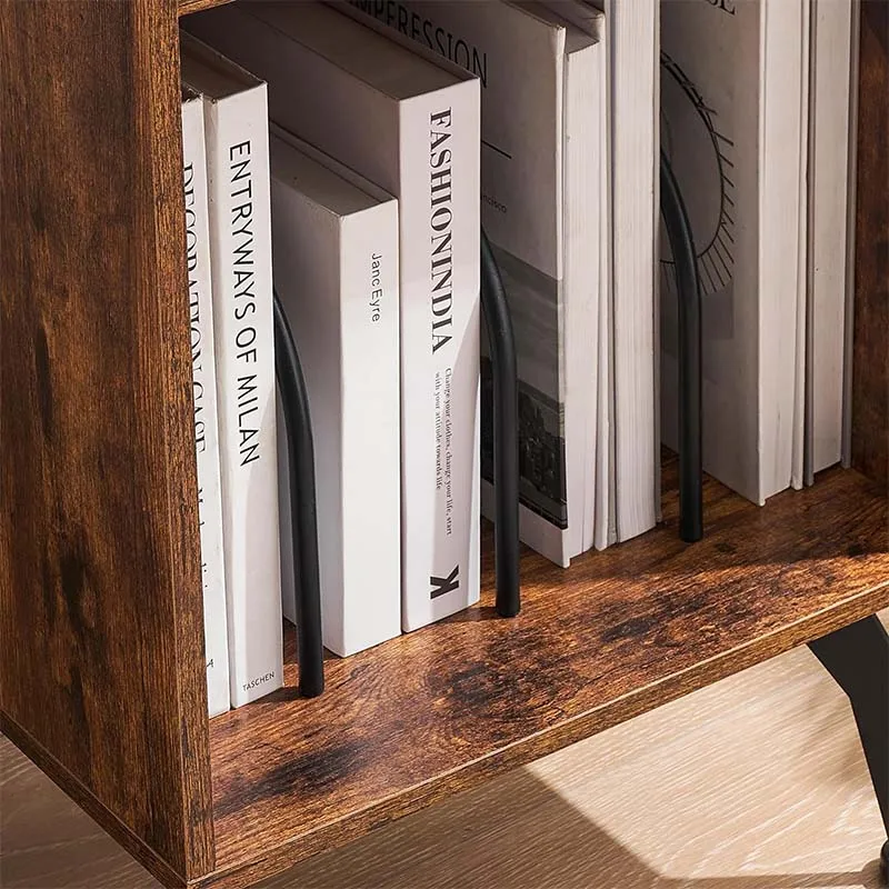 Record Player Stand with Storage Farmhouse Wooden Turntable Stand with Curved Edge Design Vintage Record Player Side Table
