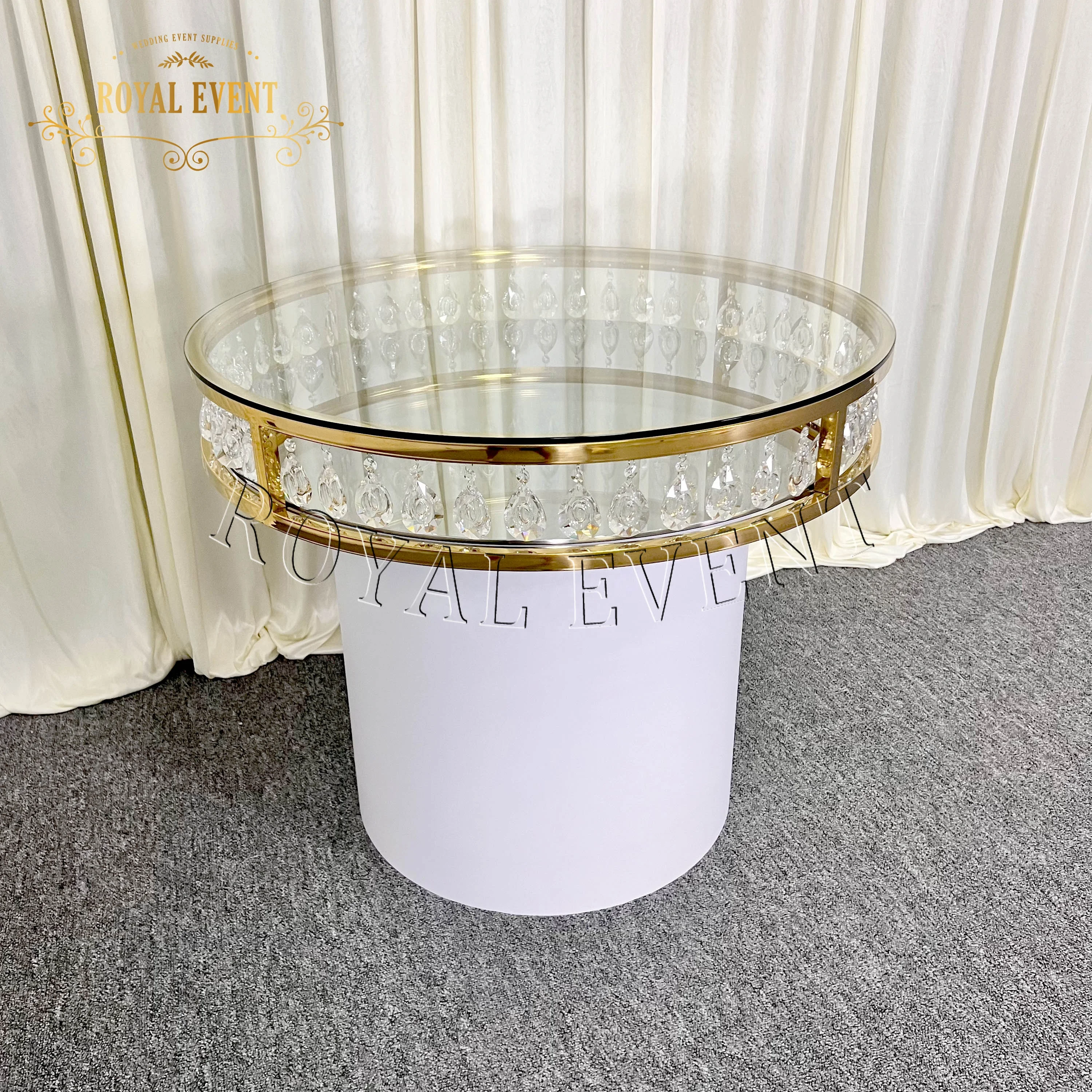 Горячий декор для свадебной вечеринки из нержавеющей стали хрустальный круглый стол для торта столы для свадебного торта
