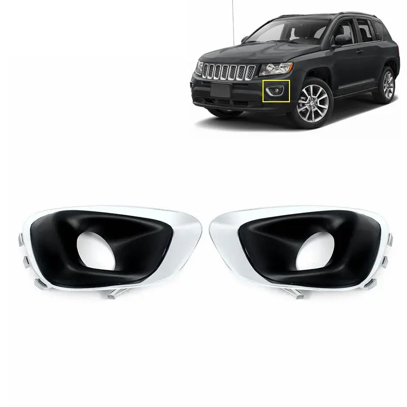 OEM auto parts front car body fog light lamp bezel cover chrome black trim cover for Jeep compass 2014 2015 2016