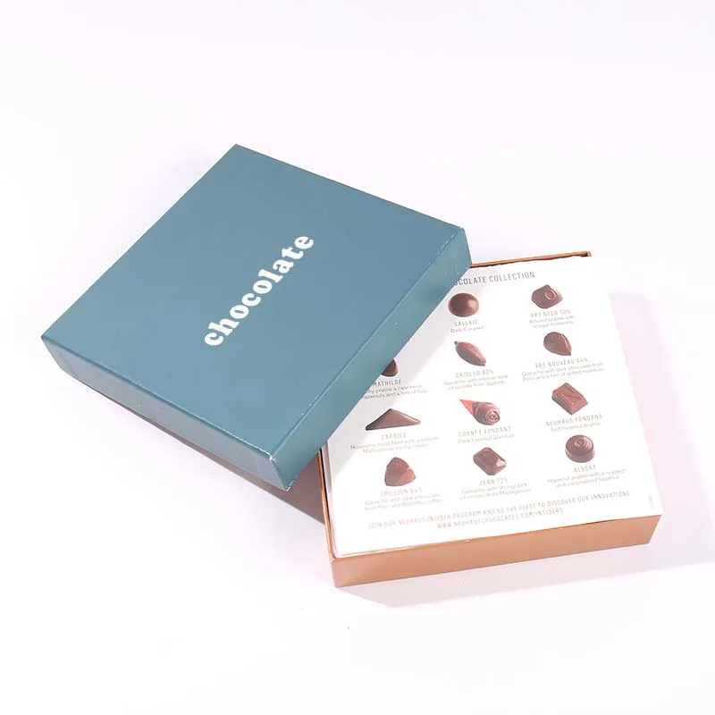 Factory Custom Rigid Paper Chocolate Packaging Gift Box with Blister Liner UV Coating Embossing Matt Lamination