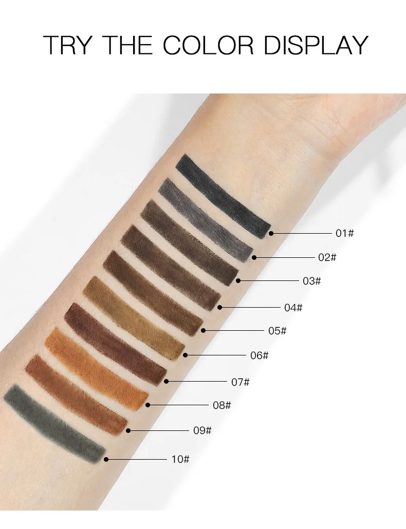 Pudaier Eyebrow Tint Cosmetics Long Lasting Paint Tattoo Eyebrow Waterproof Black Brown Eyebrow Pencil Makeup Set